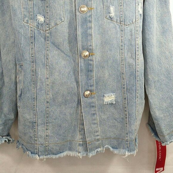 Mod Wave Movement Denim Jean Jacket Button Up XL - Picture 3 of 12